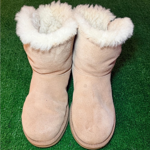 UGG Classic Mini Twist Chestnut Suede Fur Boots Womens Size 6 - Picture 1 of 11